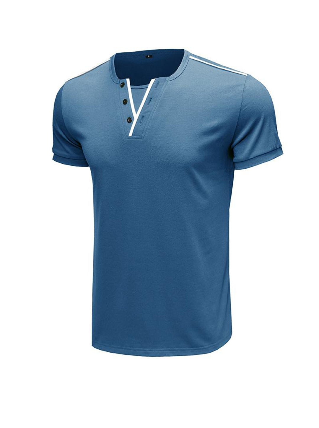 Daniel Contrast Trim V-neck Henry T-shirt