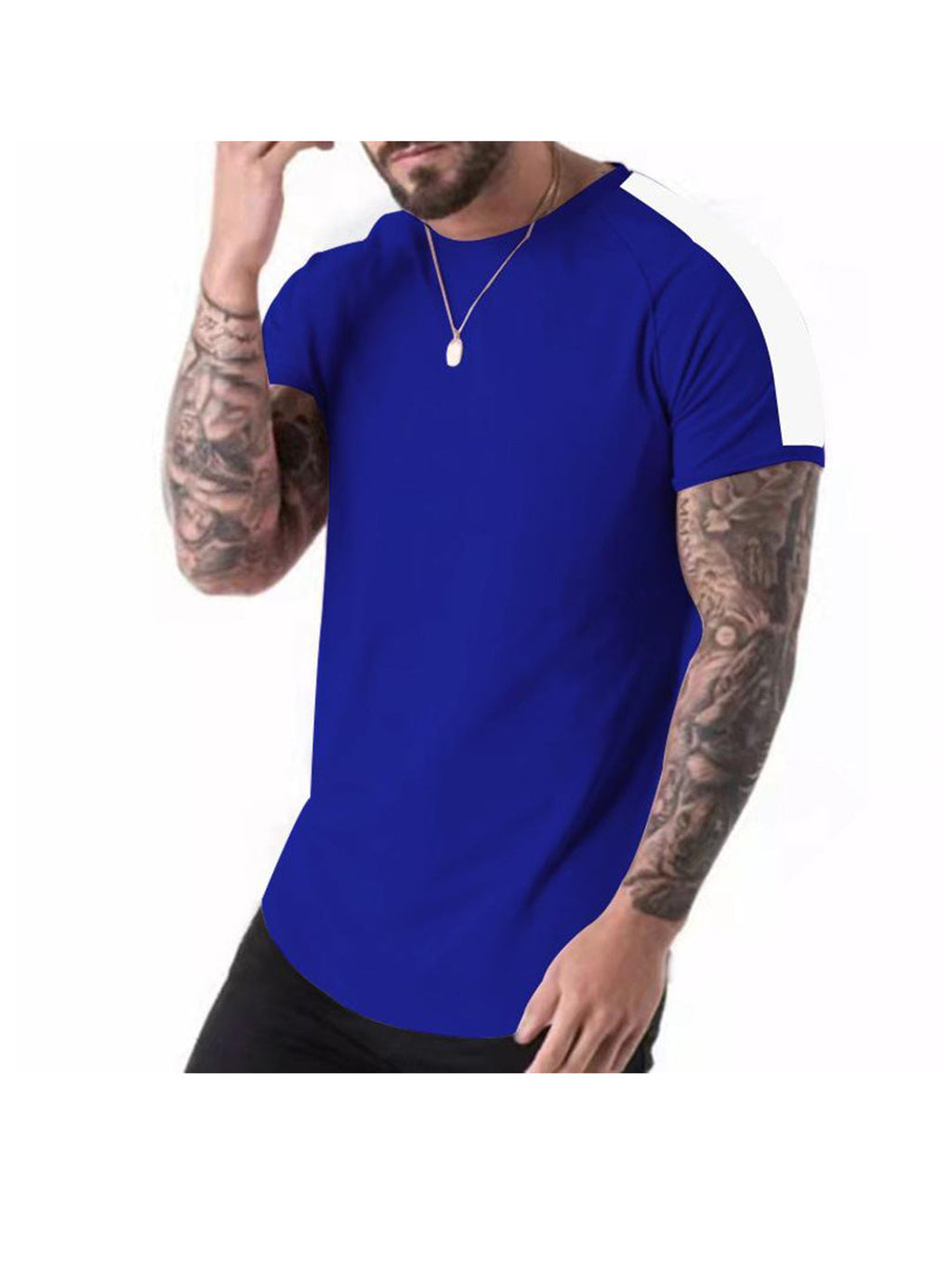 Russell Crew Neck Patchwork Short-sleeved T-shirt
