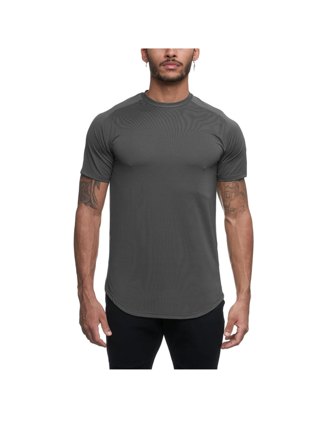 Miguel Solid Color Crew Neck T-shirt