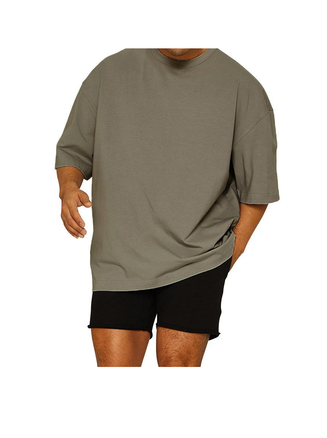 Rogers Solid Color Cotton Oversize Short-sleeved T-shirt