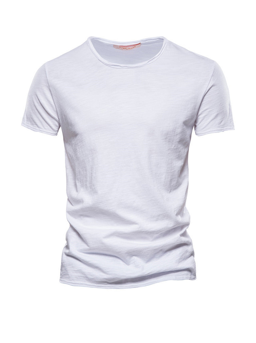 Men's Textured Solid Color Crew Neck T-shirt