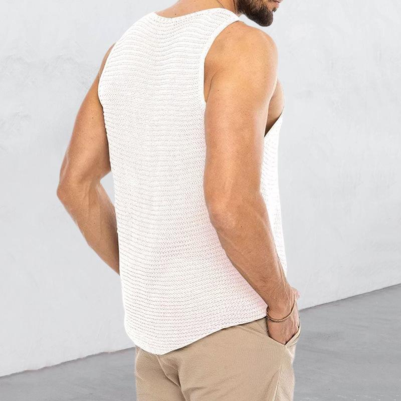 Dennis Solid Color Sleeveless Knitted Vest
