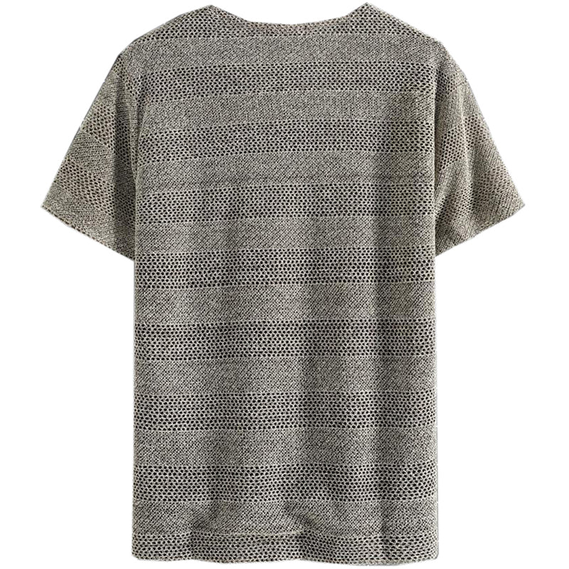 Dennis Open-knit Mesh V-neck Short-sleeve T-shirt