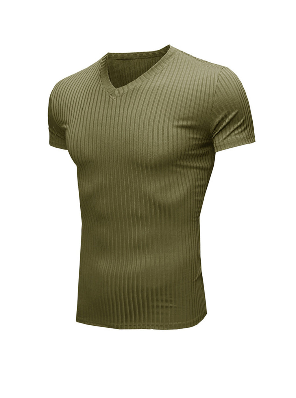 Robert Ribbed Fabric V-neck T-shirt