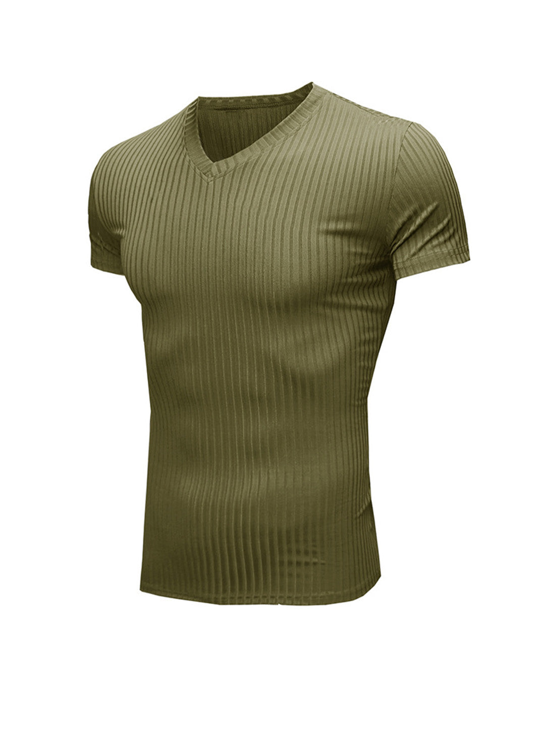 Robert Ribbed Fabric V-neck T-shirt