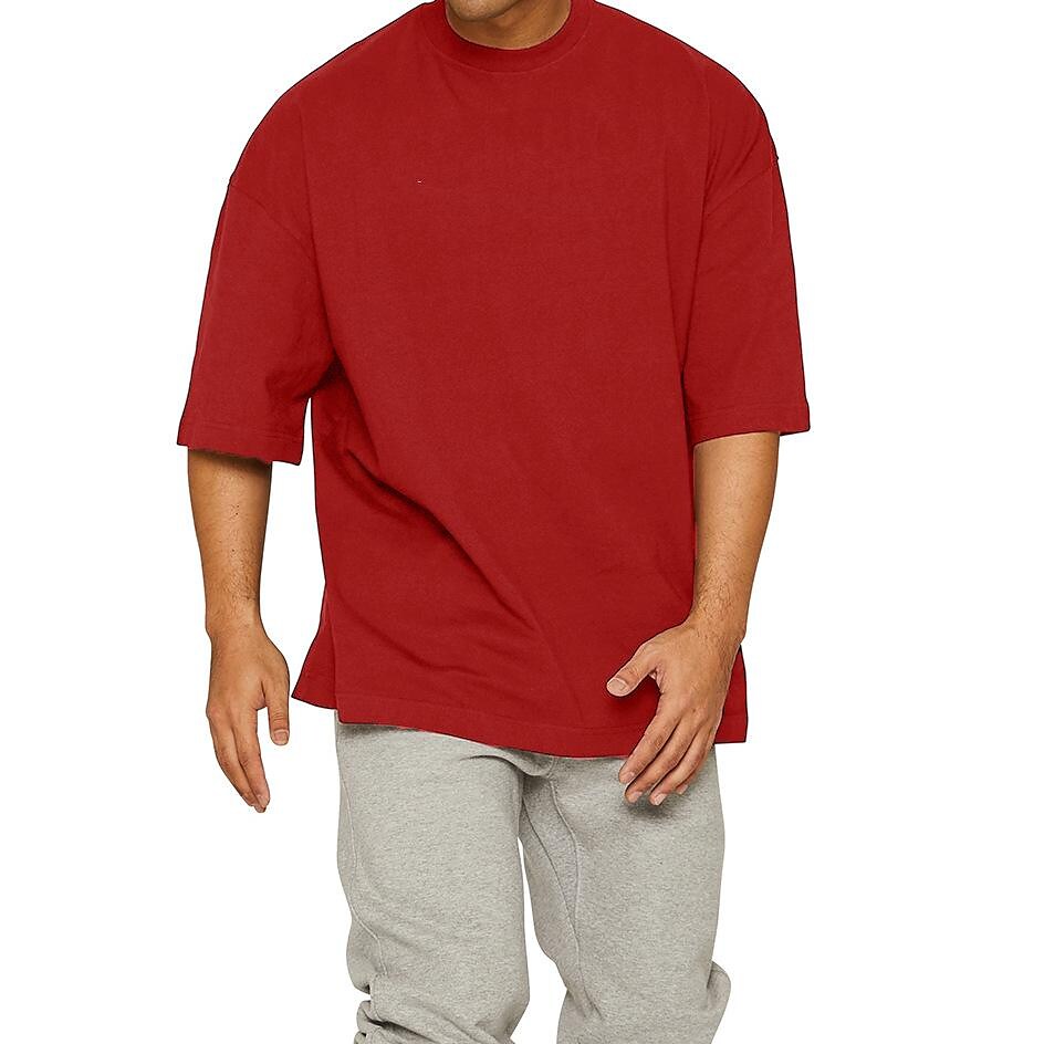 Rogers Solid Color Cotton Oversize Short-sleeved T-shirt