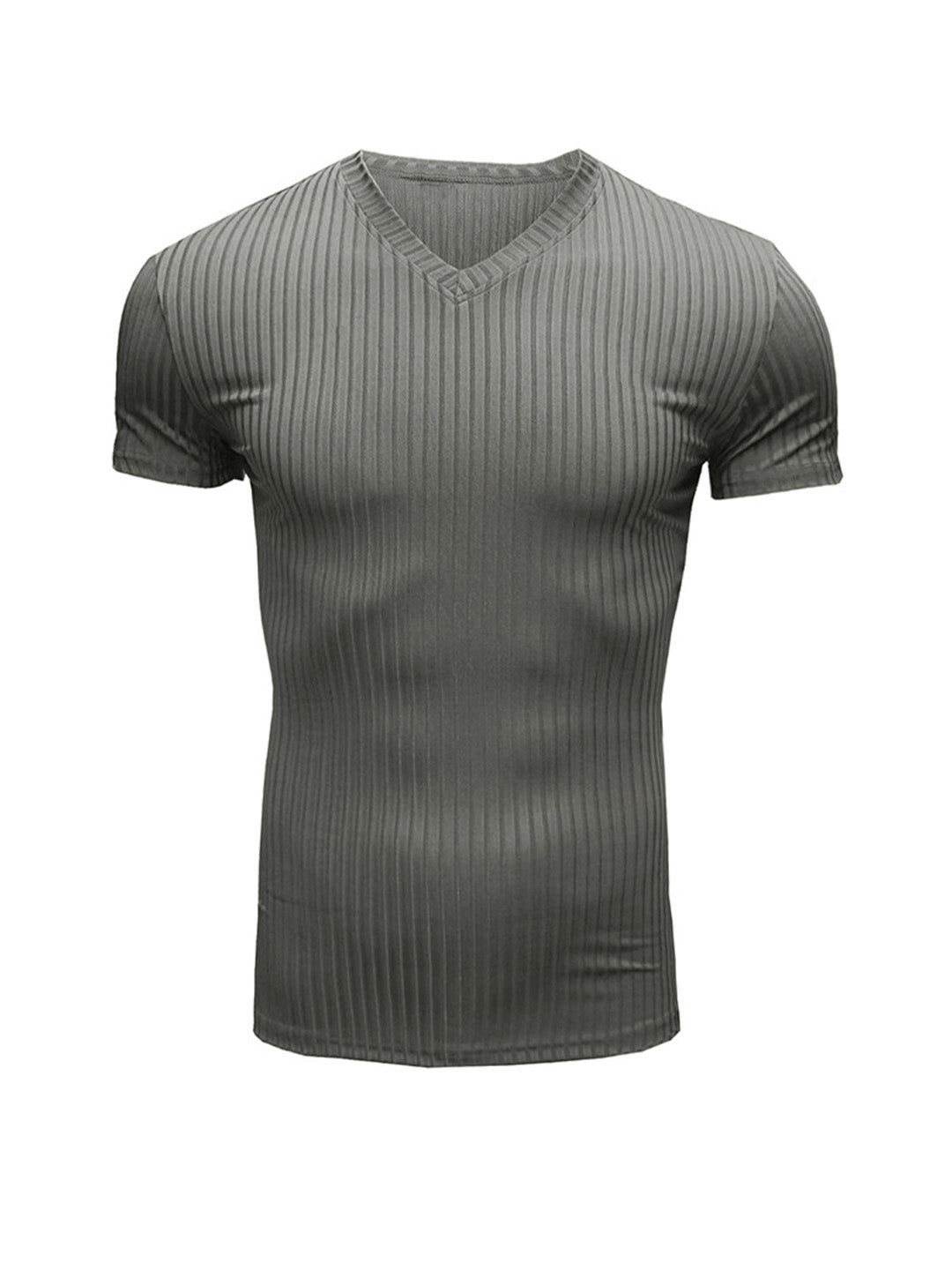 Robert Ribbed Fabric V-neck T-shirt