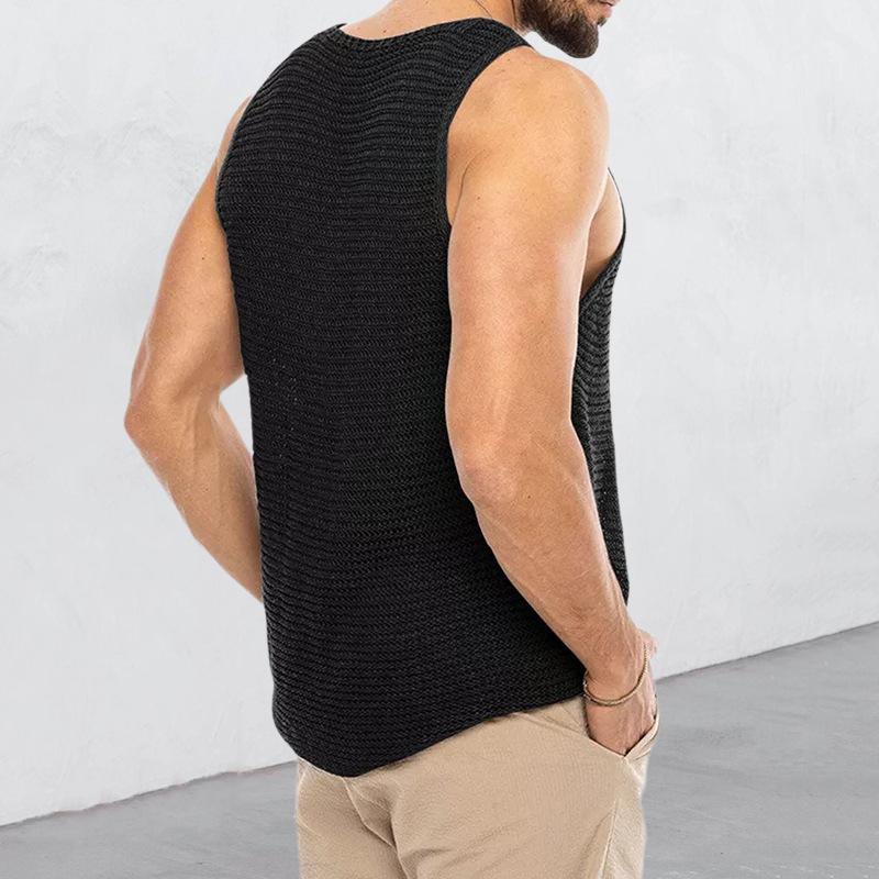 Dennis Solid Color Sleeveless Knitted Vest