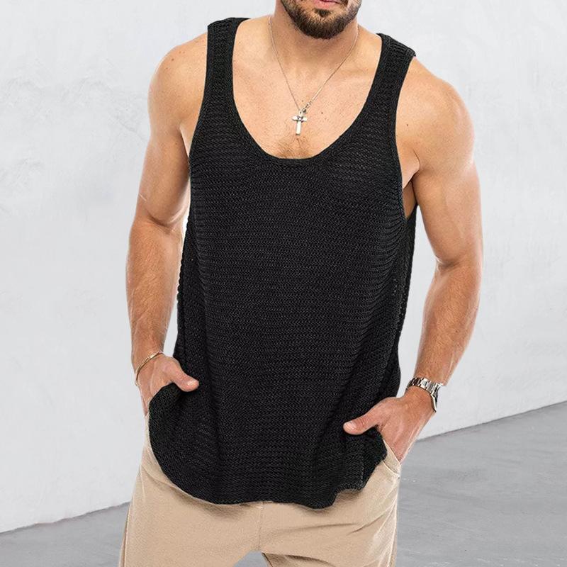 Dennis Solid Color Sleeveless Knitted Vest