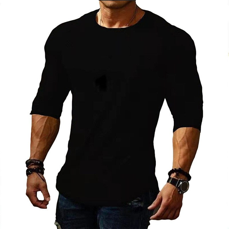 Men's Tee T shirt Solid Color Crew Neck