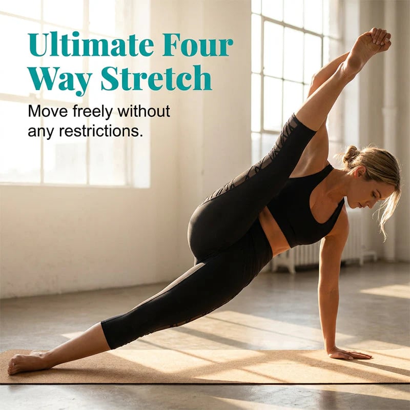 🧘‍♀️ Women's Butt-Lifting Mesh Splicing Yoga Leggings – High Waist Tummy Control | 4-Way Stretch | Side Pockets | Squat-Proof Capri Workout Pants 💨