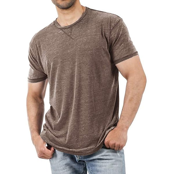Men's Solid Color Casual Short-sleeved T-shirt