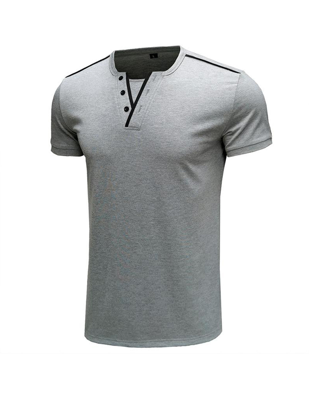 Daniel Contrast Trim V-neck Henry T-shirt