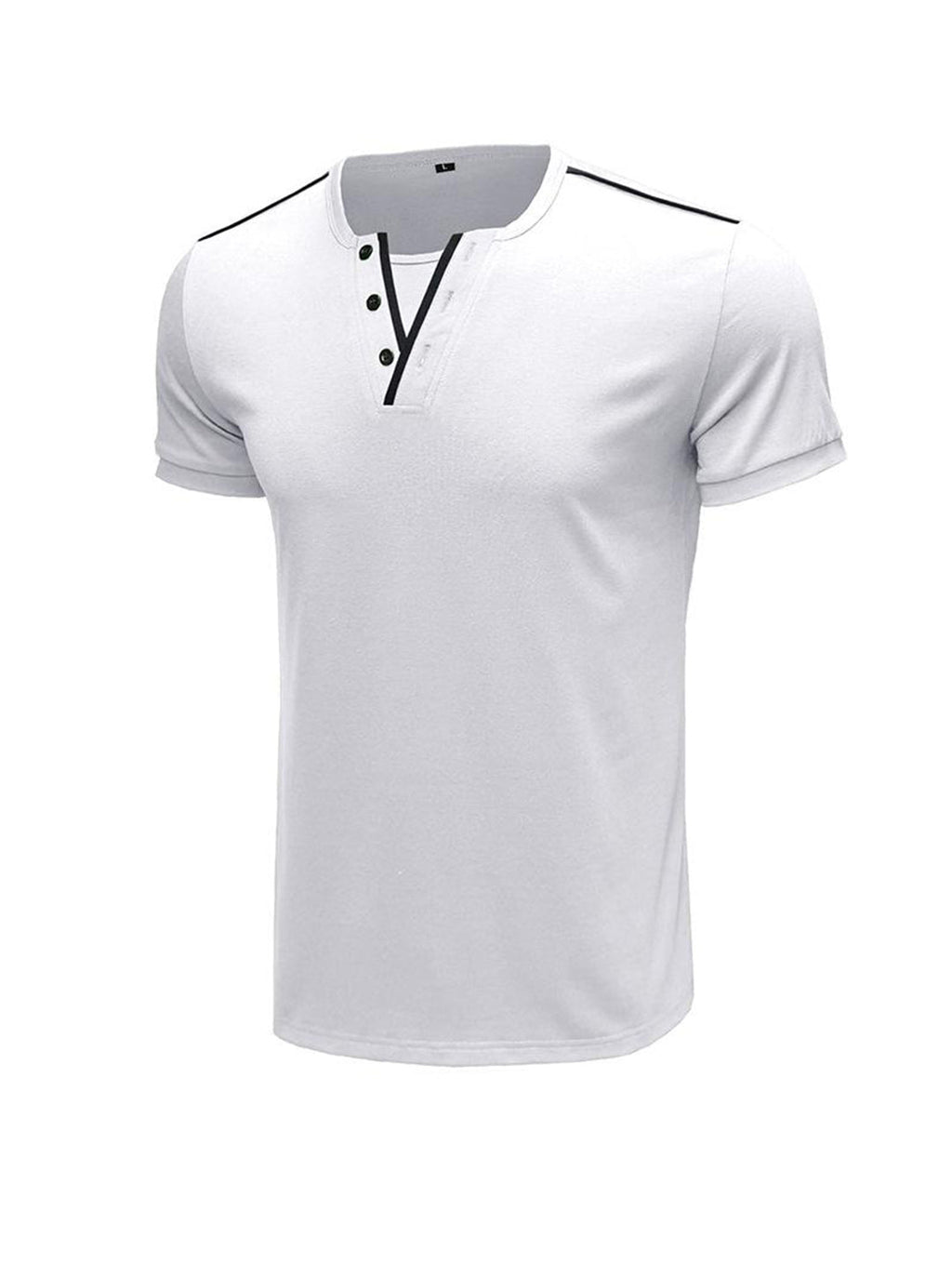 Daniel Contrast Trim V-neck Henry T-shirt