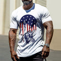 Men's Hot Stamping Graphic National Flag Crew Neck Short Sleeve T-shirt