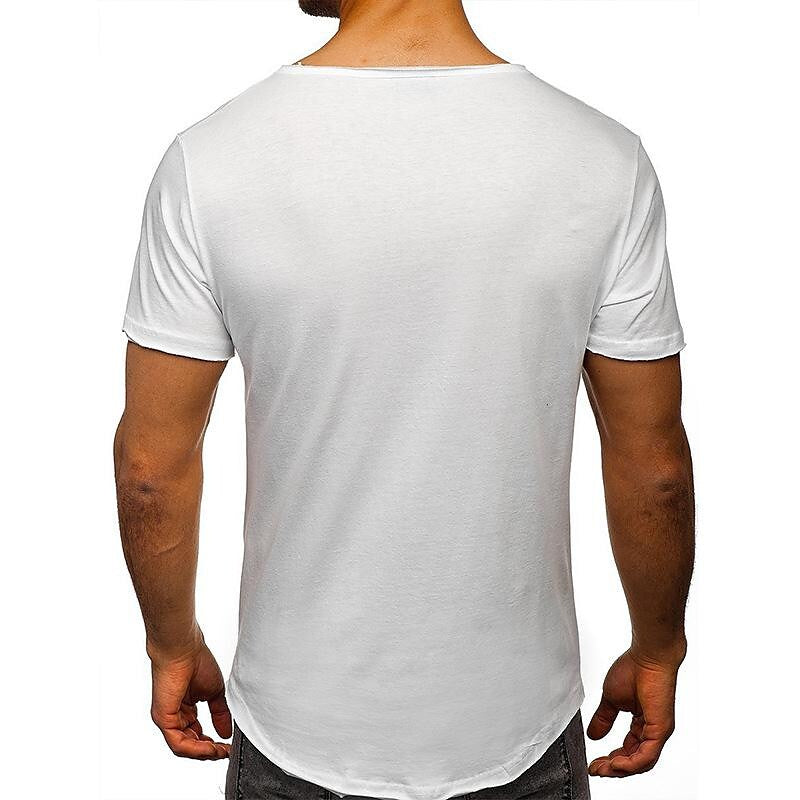 Men's Solid Color Henley Collar Short Sleeve T-Shirt