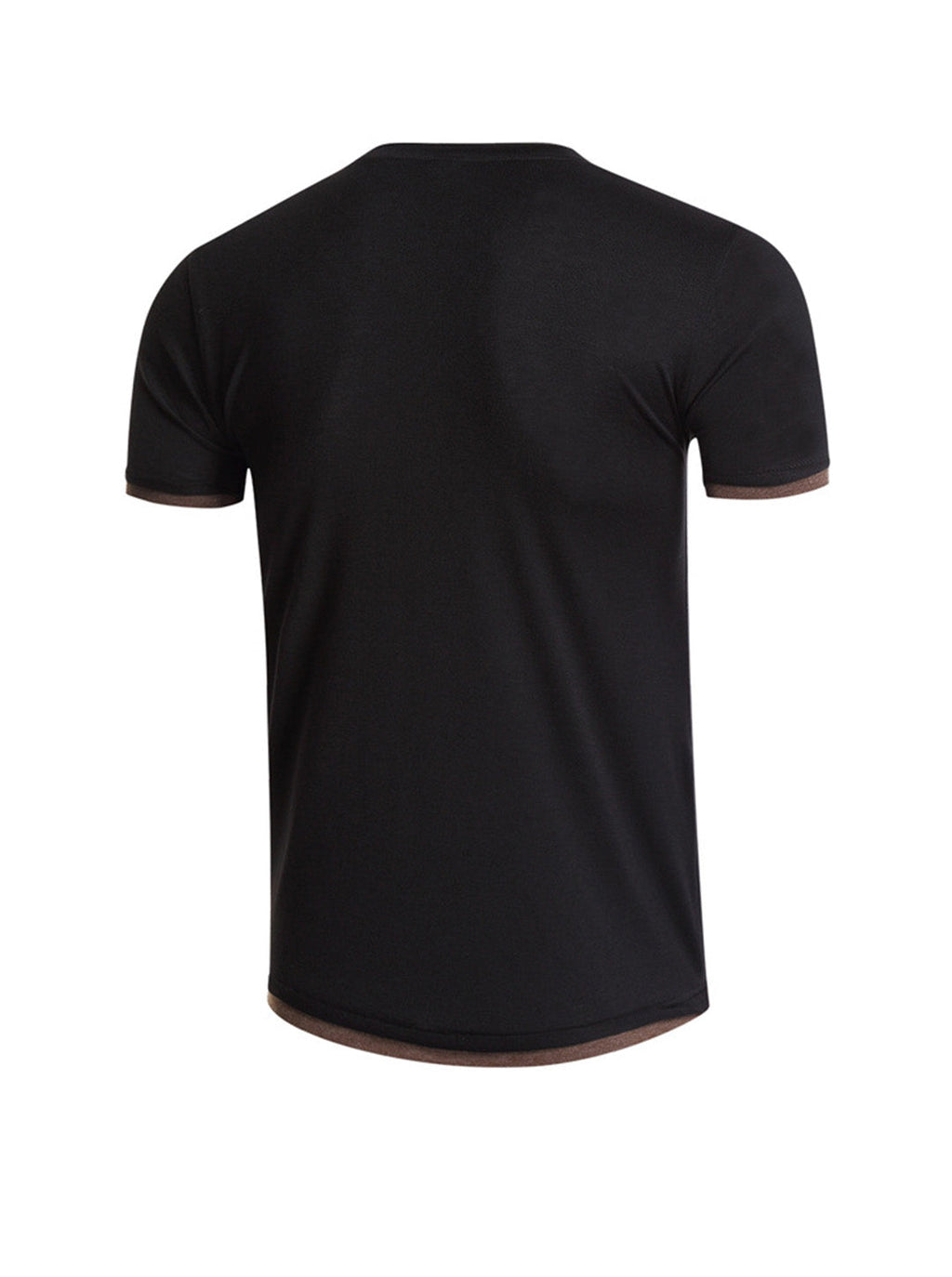 Robert Solid Color Henry Collar T-shirt