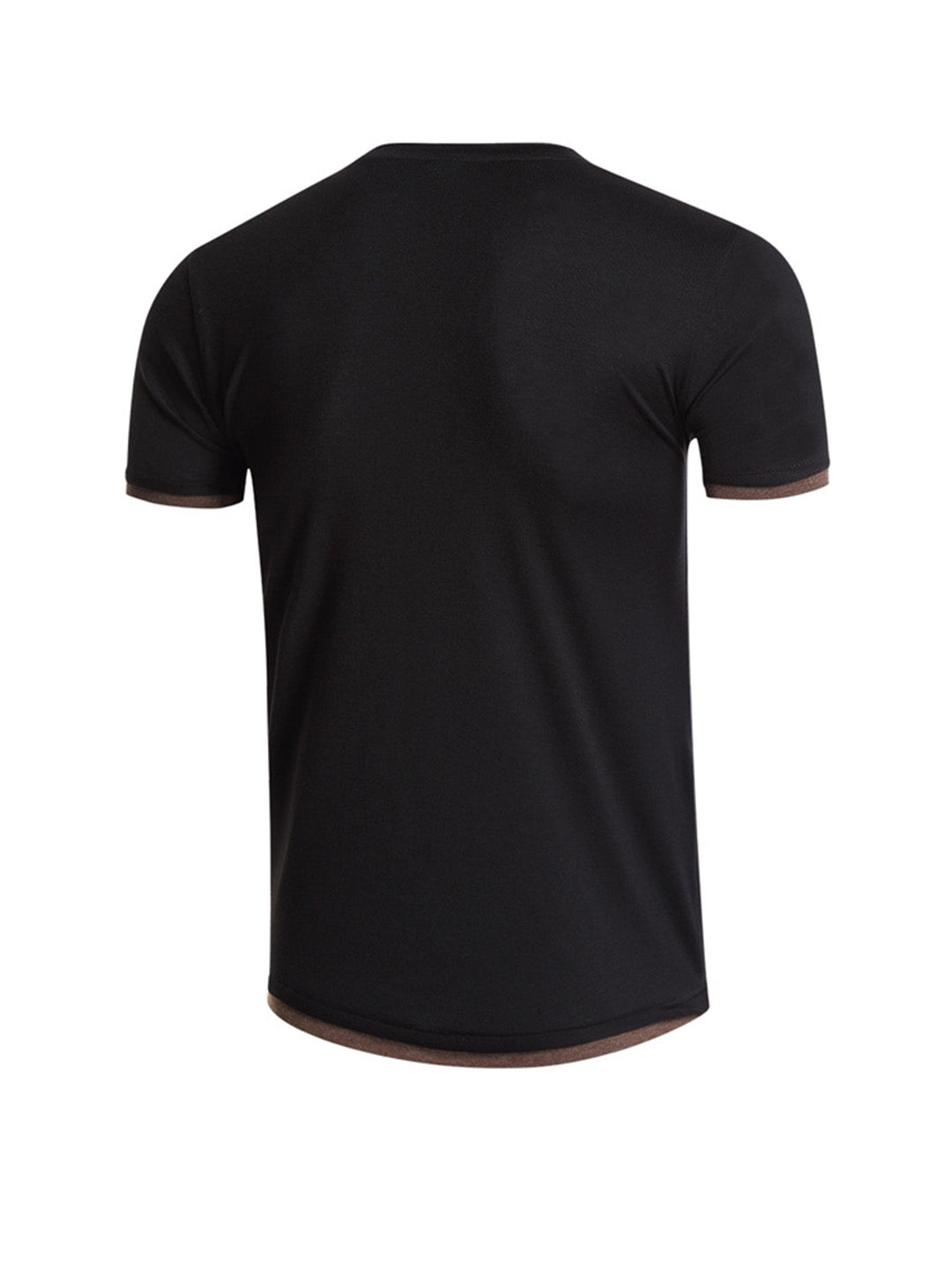 Robert Solid Color Henry Collar T-shirt