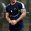 Men's Graphic Patterned Face Crew Neck Casual Short Sleeve T-shirt