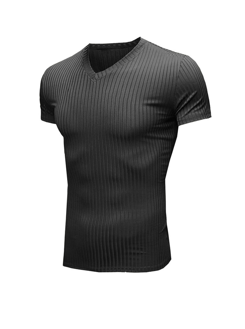 Robert Ribbed Fabric V-neck T-shirt