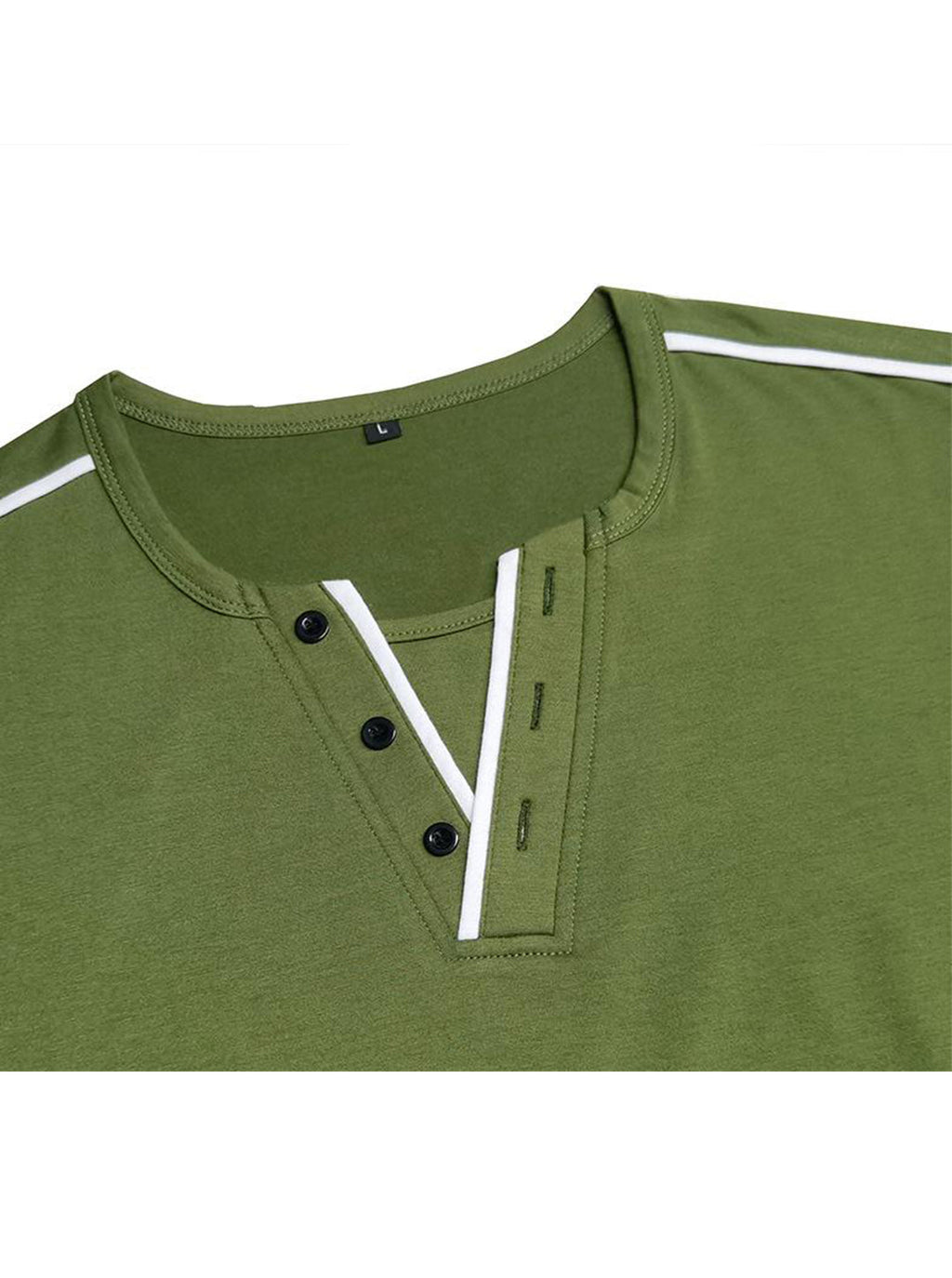 Daniel Contrast Trim V-neck Henry T-shirt