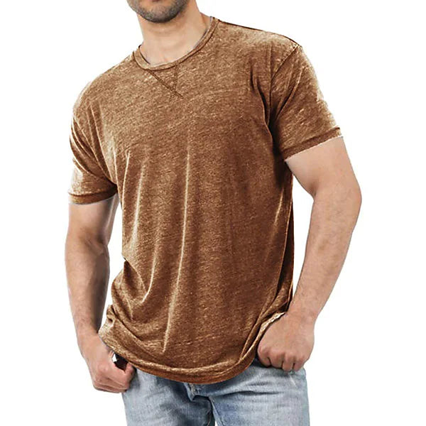 Men's Solid Color Casual Short-sleeved T-shirt