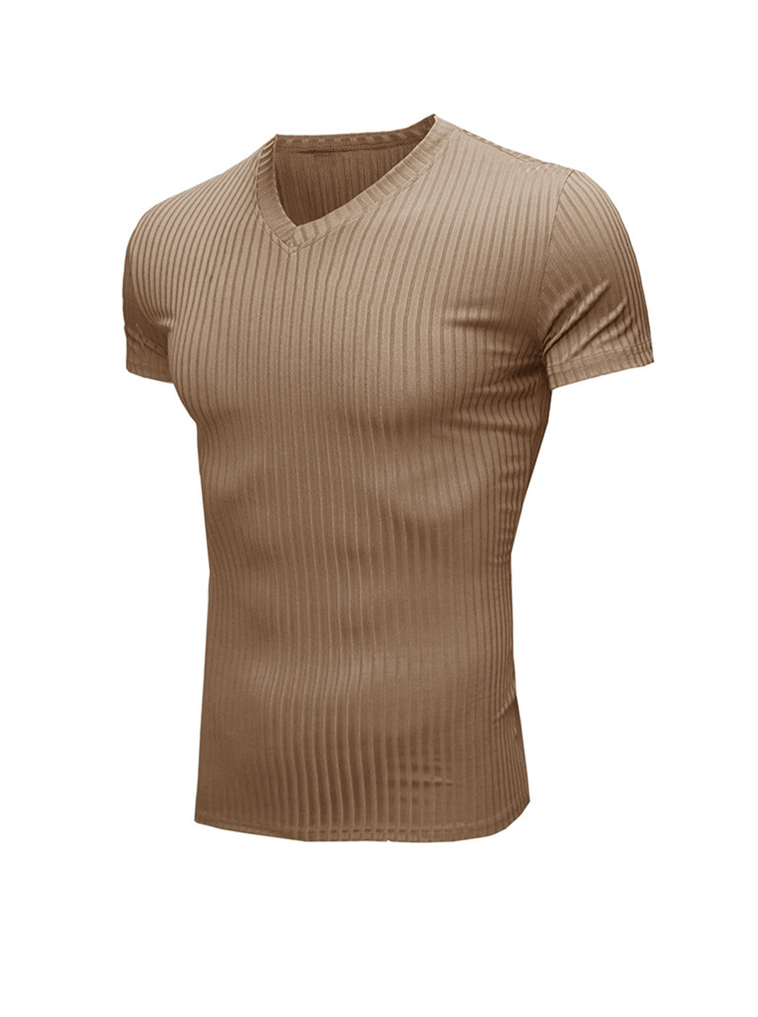 Robert Ribbed Fabric V-neck T-shirt