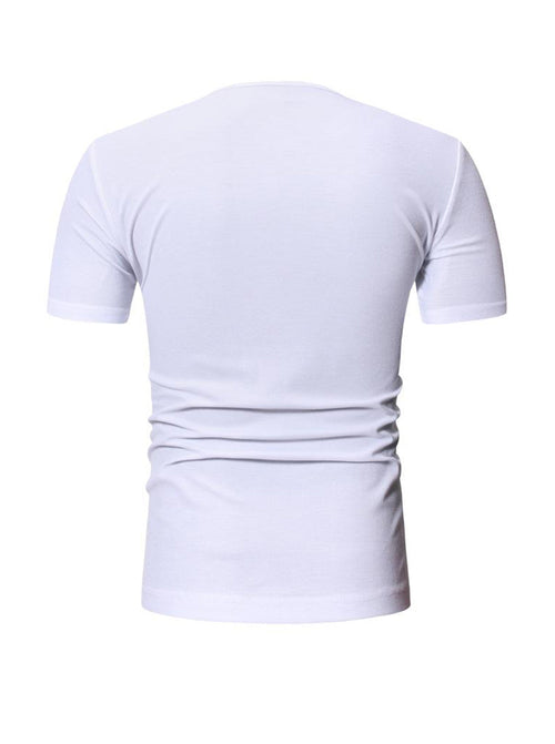 Brandon Pocket Contrast Color V-neck Short-sleeved T-shirt