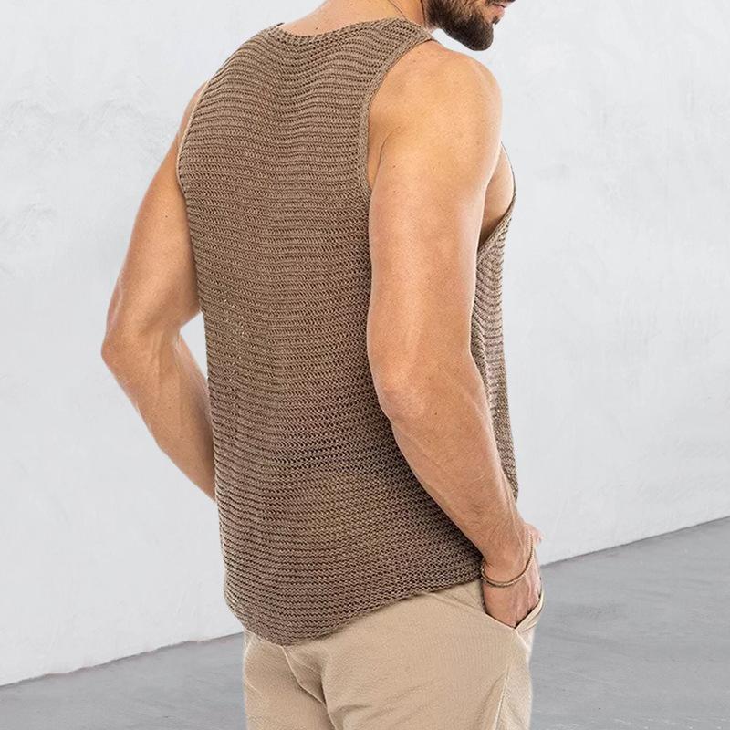 Dennis Solid Color Sleeveless Knitted Vest