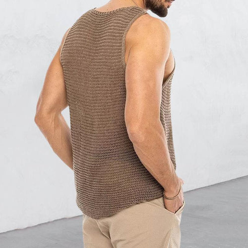 Dennis Solid Color Sleeveless Knitted Vest