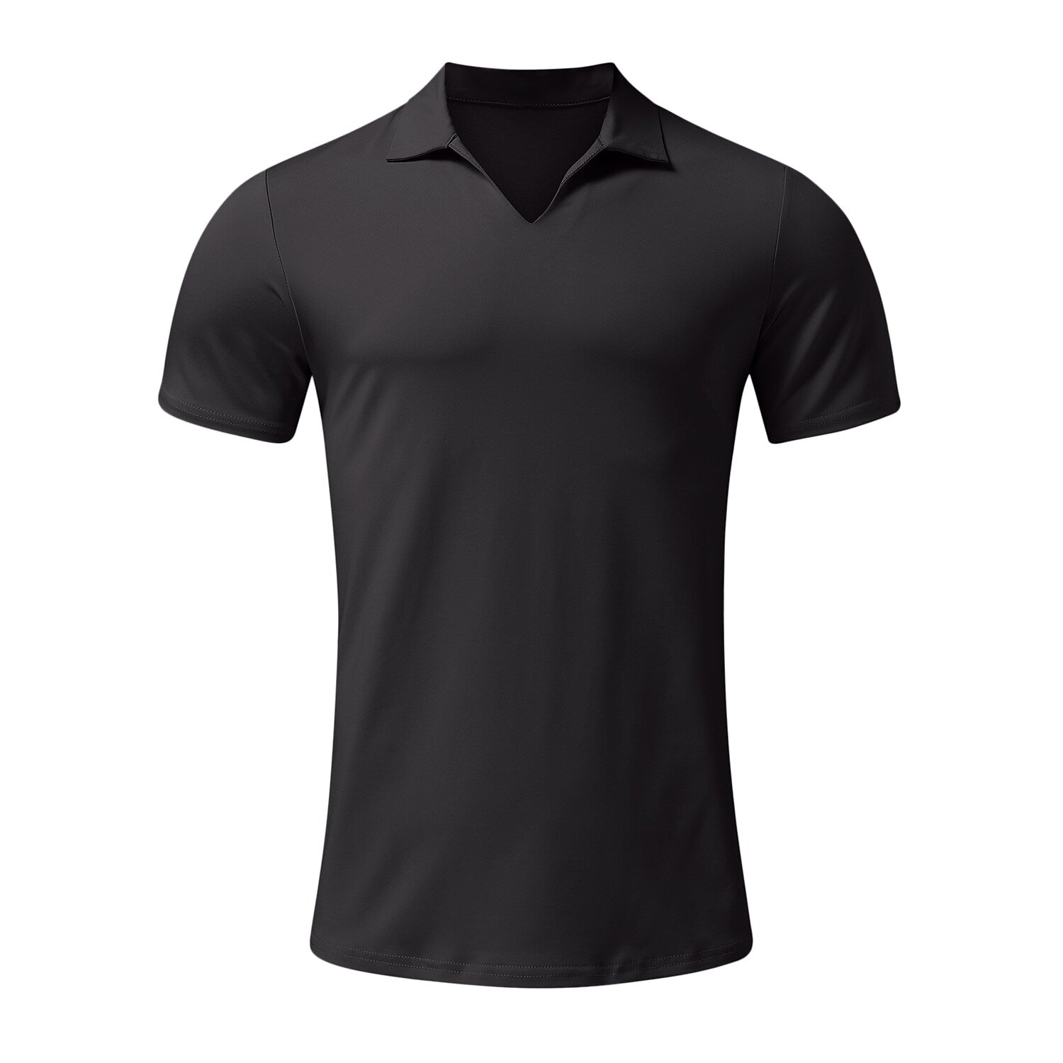 Men's Solid Color Short Sleeve Polo T-shirt
