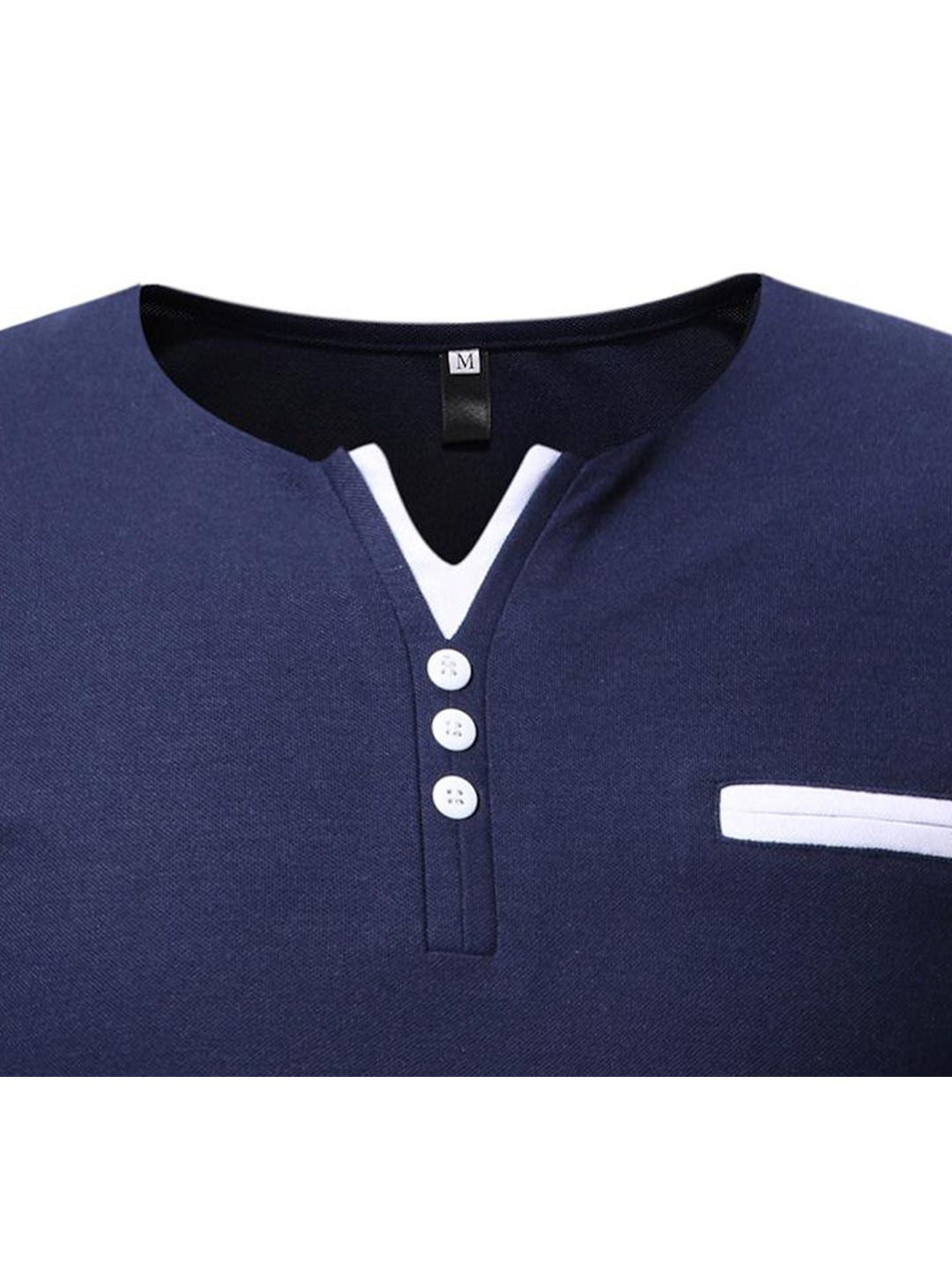Brandon Pocket Contrast Color V-neck Short-sleeved T-shirt