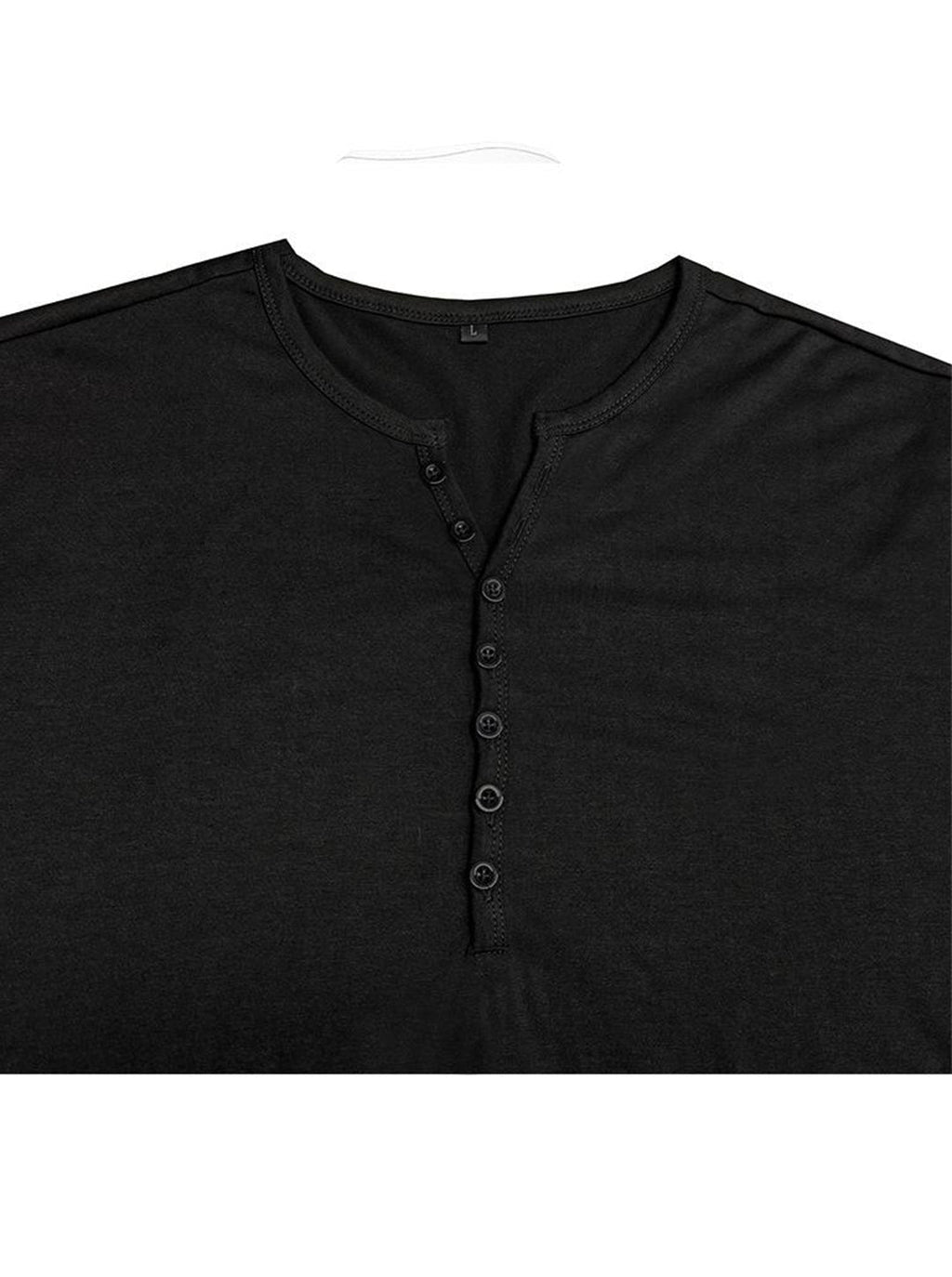 Moore Solid Color Henry Short-sleeved T-shirt
