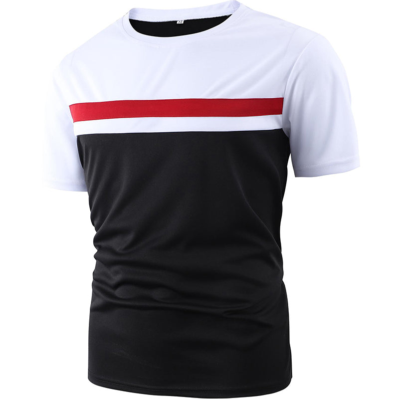 Men's Patchwork Quick-drying Short Sleeve T-shirt