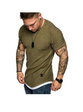 William Raglan Sleeves Hem Patchwork Short-sleeved T-shirt