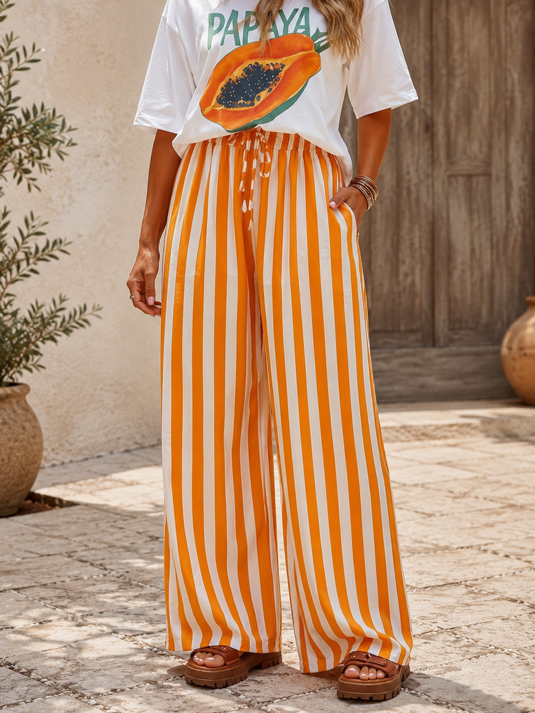 Amalfi® Striped Wide-Leg Pants
