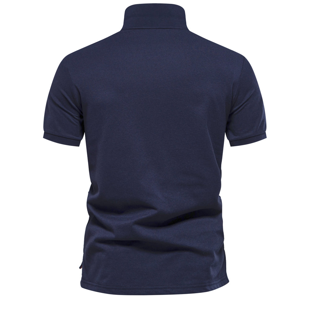 Men's Casual Gradient Printed Lapel Polo Shirt