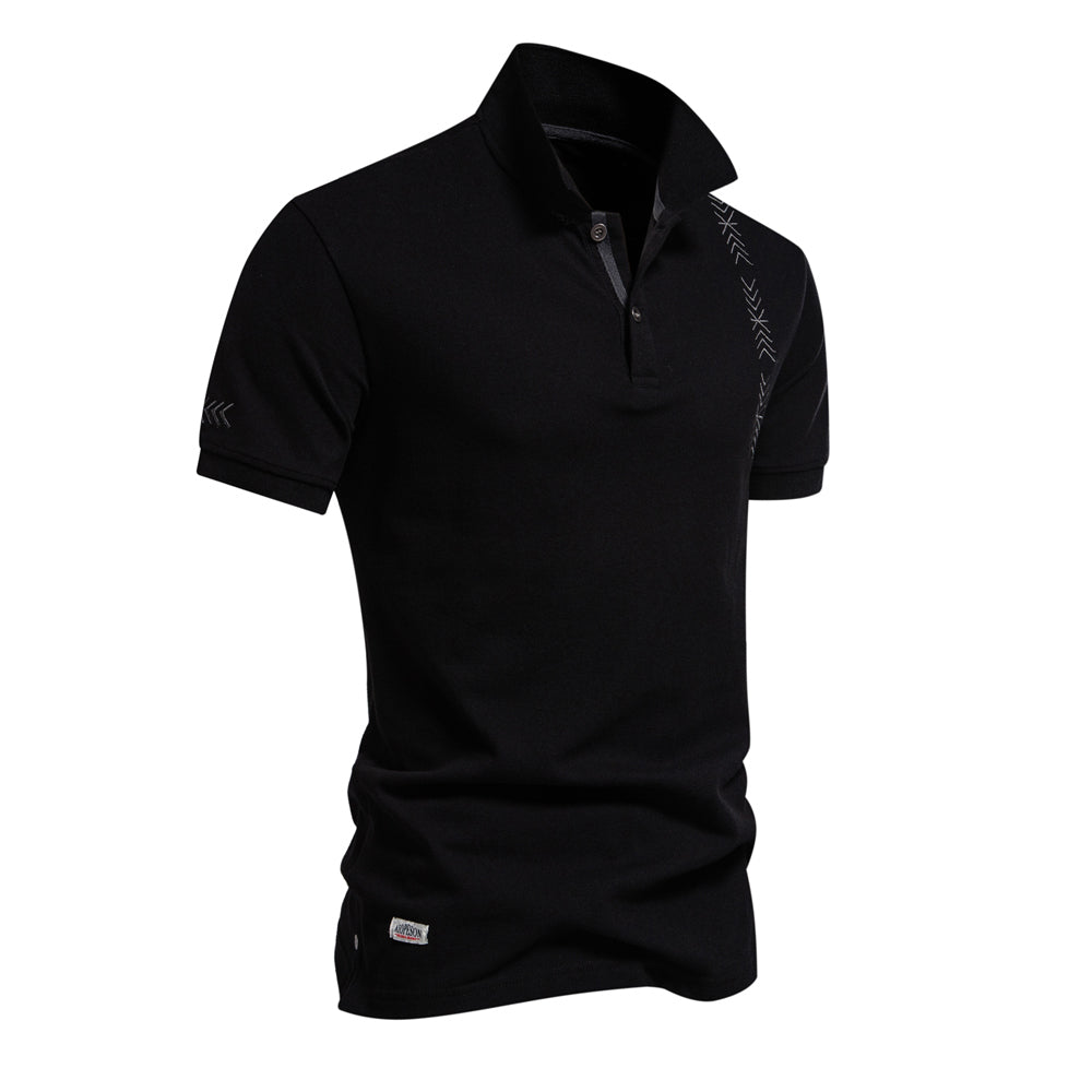 Men's Solid Casual Short Sleeve Lapel Golf Shirt
