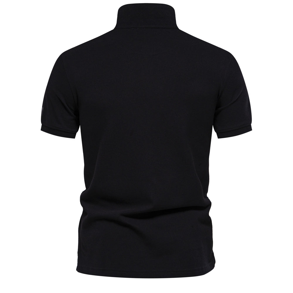 Men's Solid Casual Short Sleeve Lapel Golf Shirt