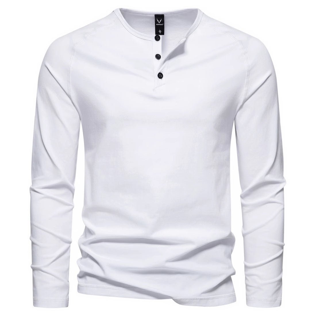 Men's Solid Color Casual Long Sleeve Henley T-Shirt