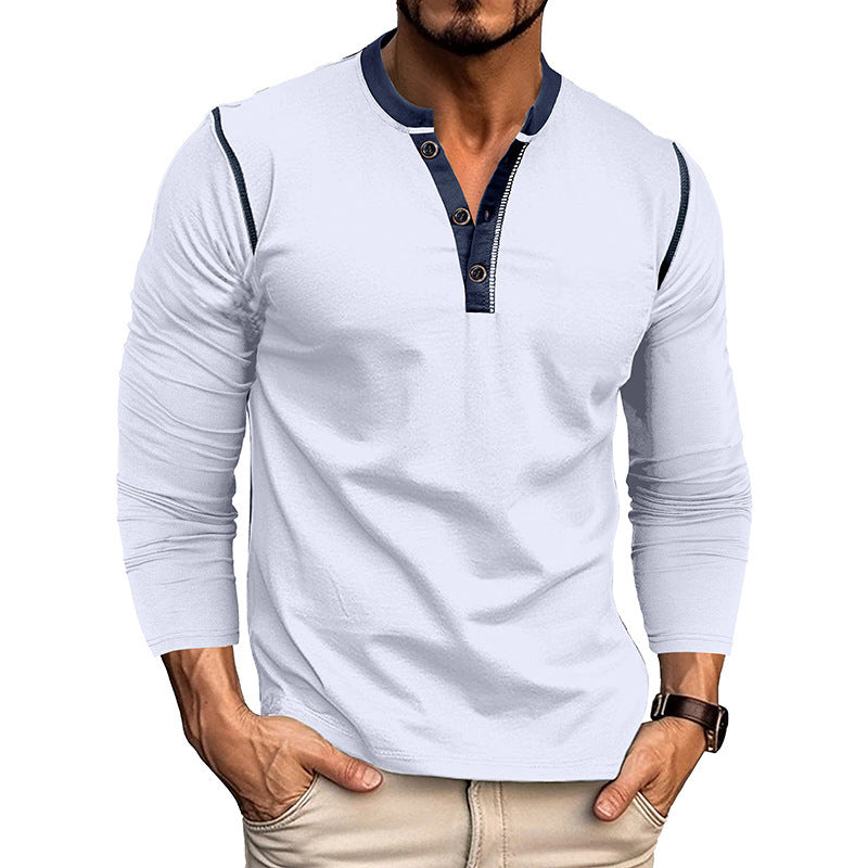 Men's Long Sleeve Vintage Henley T-Shirt