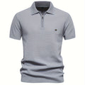 Men's Casual Zipper Lapel Short Sleeve Golf Shirt