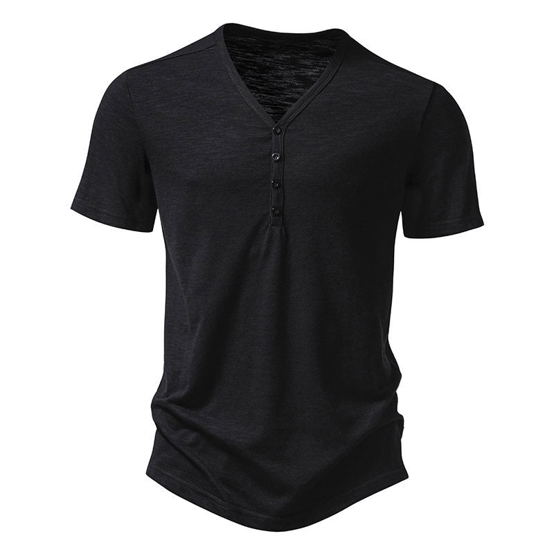 Men's Classic Short Sleeve Henley T-Shirt
