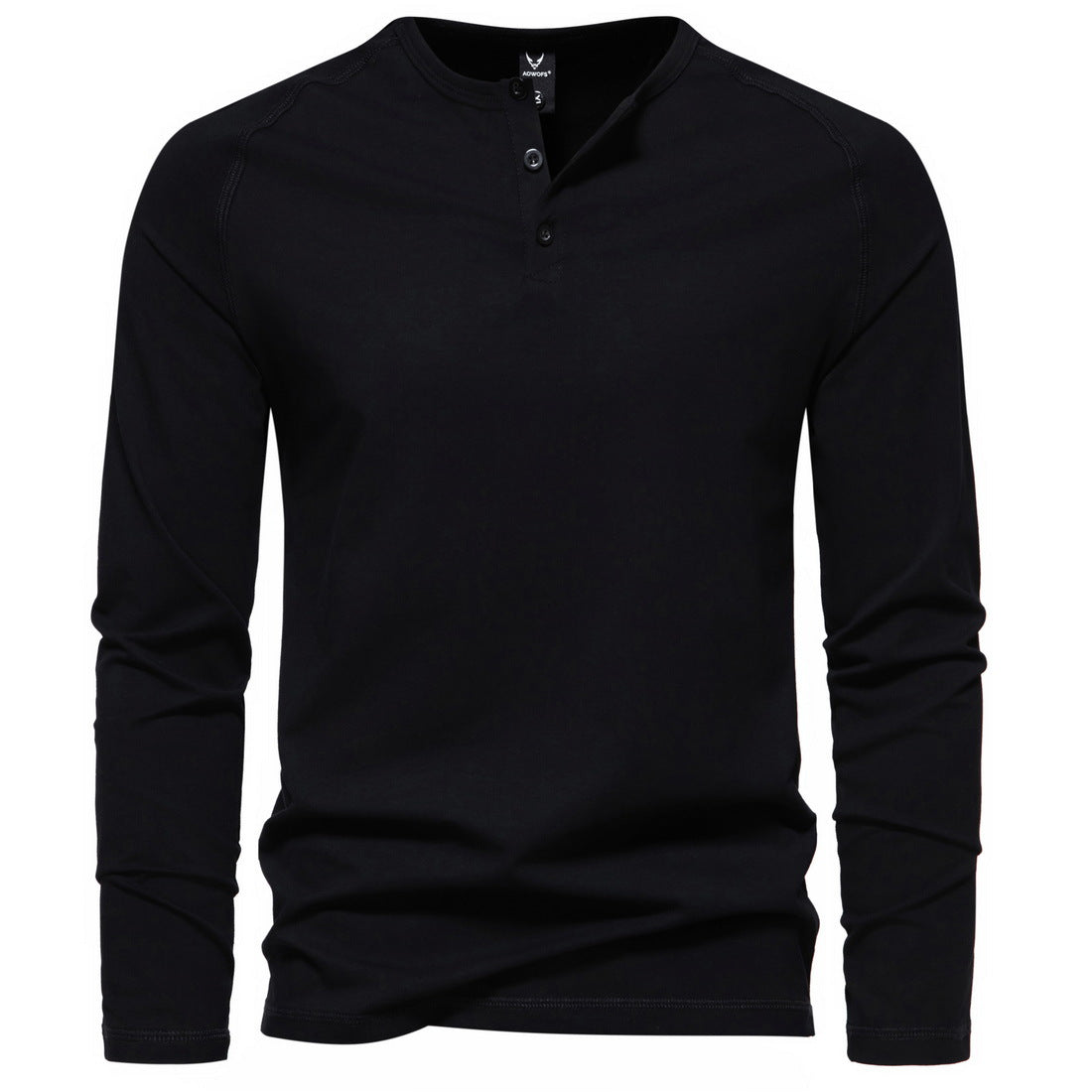 Men's Solid Color Casual Long Sleeve Henley T-Shirt