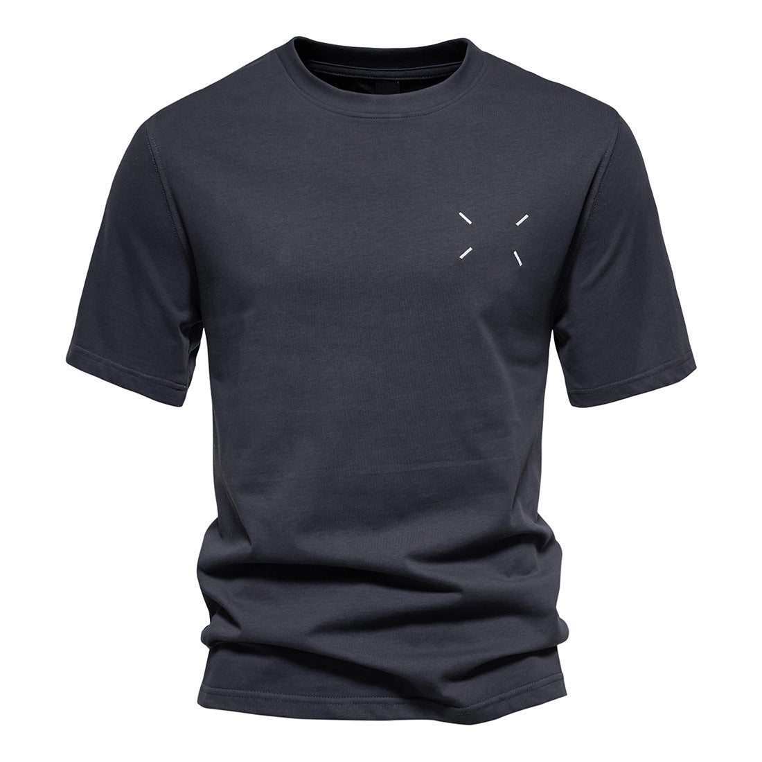 Men's Cotton Embroidered Round Neck Short Sleeve T-Shirt