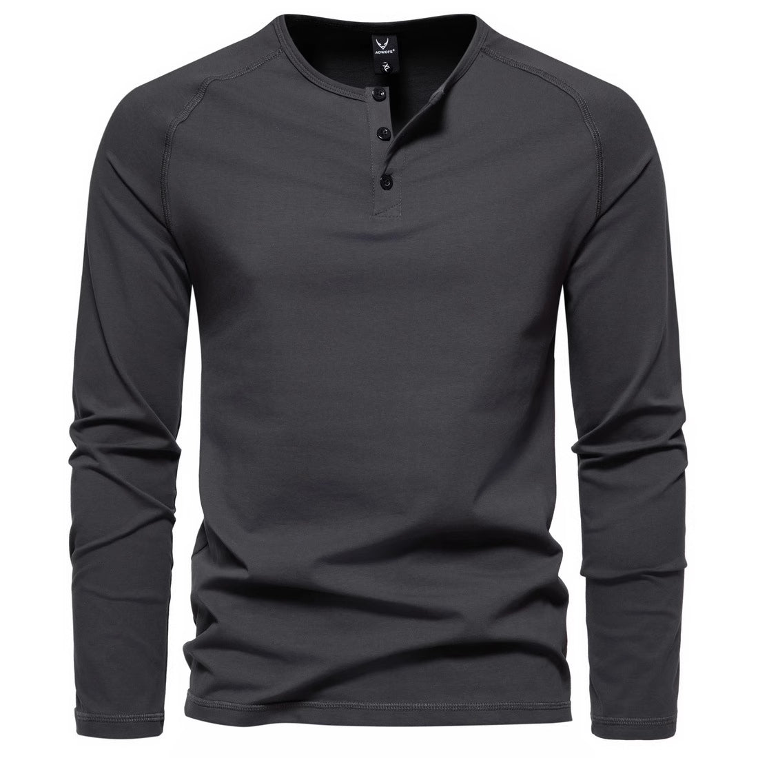 Men's Solid Color Casual Long Sleeve Henley T-Shirt