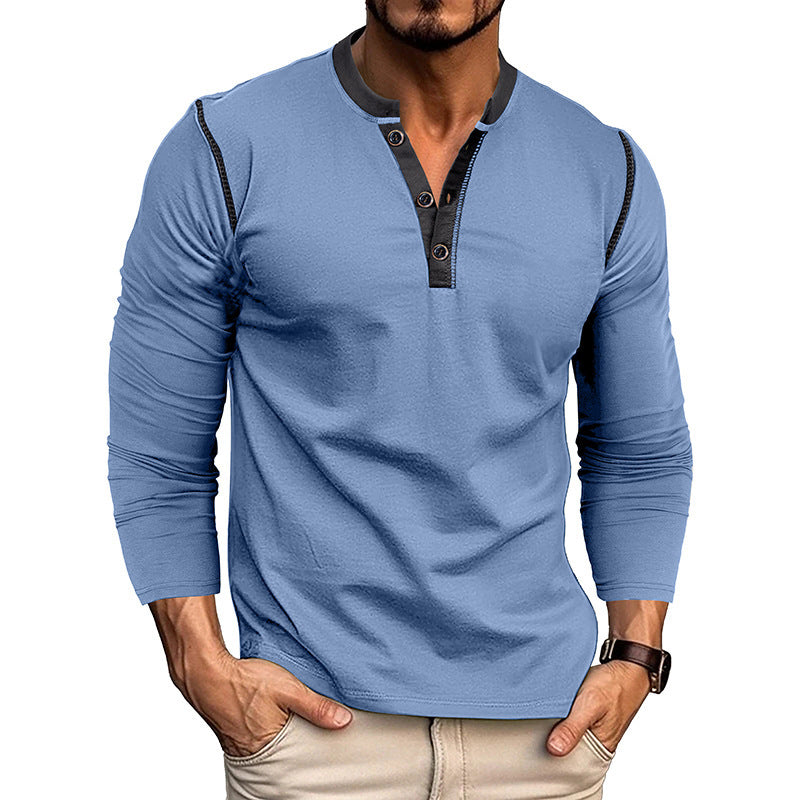 Men's Long Sleeve Vintage Henley T-Shirt