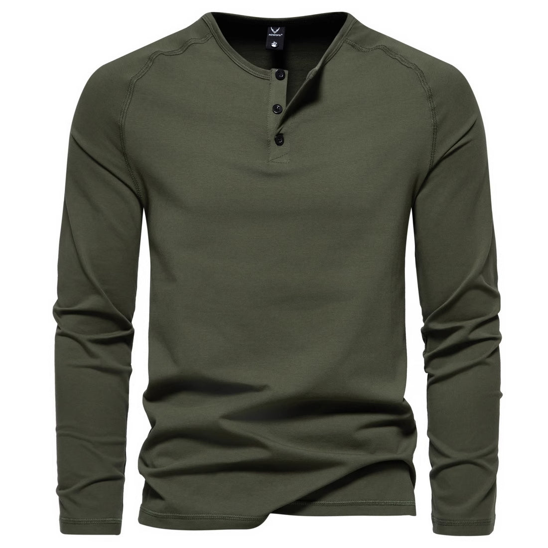 Men's Solid Color Casual Long Sleeve Henley T-Shirt