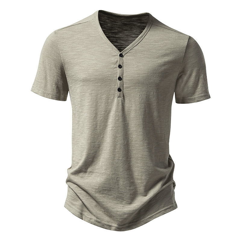 Men's Classic Short Sleeve Henley T-Shirt