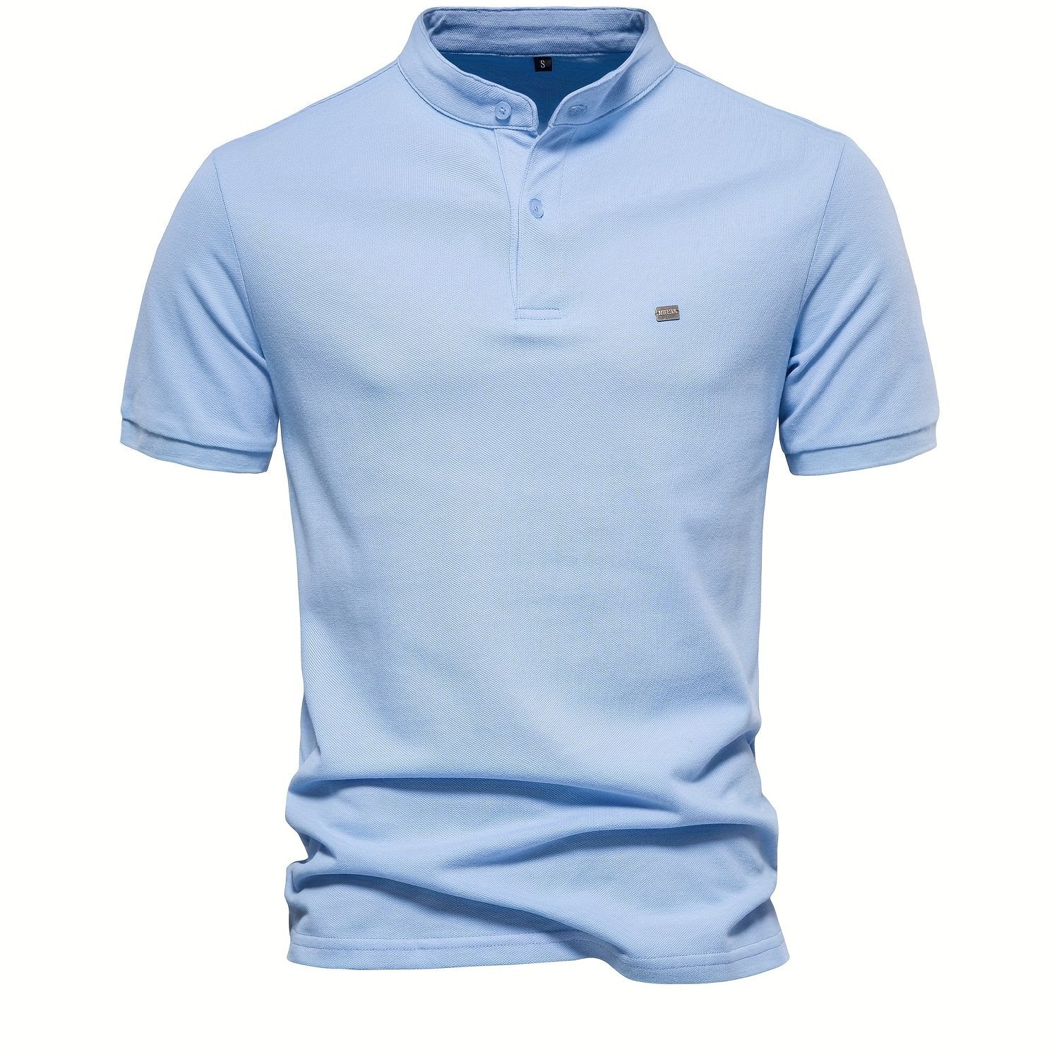 Men's Daily Comfy Short Sleeve Shirt With Stand Collar Golf